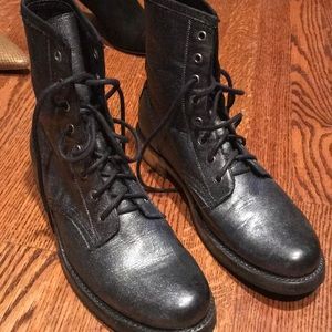 Frye Combat silver